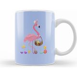Humuts Pretty Easter Flamingo With Easter Basket Kupa Bardak