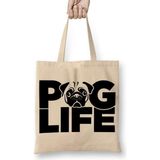 Humuts Pug Life Köpek 03 Bez Kadın Günlük Çanta