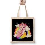 Humuts Rainbow Meowgical Caticorn Majestic Cat Unicorn Bez Kadın Günlük Çanta