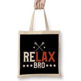 Humuts Referee Funny Relax Bro Funny Lacrosse Pun Player Coach Bez Uzun Saplı Açık Bej Rengi Çanta