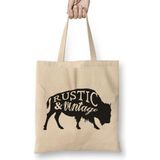 Humuts Retro Animal Buffalo Rustic And Vintage Black Bez Çanta