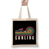 Humuts Retro Curling Player Vintage Curling Broom Stones Coach Team Bez Çanta