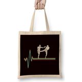Humuts Retro Heartbeat Kickboxer Vintage Kickboxing Fighter Sports Bez Çanta