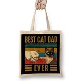 Humuts Retro Vintage Best Cat Dad Ever Fathers Day Siamese Cat Gift Bez Çanta