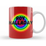 Humuts Roy Halladay Carton Art Baseball Gifts Vintage Retro Rainbow For Boys And Dad Kupa Bardak