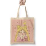 Humuts Sailor Moon Heart Bez Uzun Saplı Açık Bej Rengi Çanta