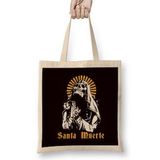 Humuts Santa Muerte Mexican Dead Mexico Sugar Skull Female Deity Bez Uzun Saplı Açık Bej Rengi Çanta