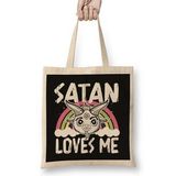 Humuts Satan Loves Me Baphomet Bez Kadın Günlük Çanta
