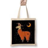 Humuts Sleepy Llama Bedtime Pajamas Dreaming Stars Moons Bez Kadın Günlük Çanta