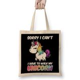 Humuts Sorry I Can T I Have To Walk My Unicorn Majestic Bez Kadın Günlük Çanta