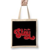 Humuts Stray Kids Skz Stay Swirl Red Typography Bez Uzun Saplı Açık Bej Rengi Çanta