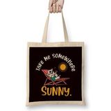 Humuts Take Me Somewhere Beach Sunny Vacation Summer Travel Sunset Bez Uzun Saplı Açık Bej Rengi Çanta