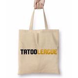 Humuts Tatooleague Logo Preto Bez Uzun Saplı Açık Bej Rengi Çanta