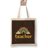 Humuts Teacher Gift Learning Inspire Science Student School Nspirational Bez Uzun Saplı Açık Bej Rengi Çanta