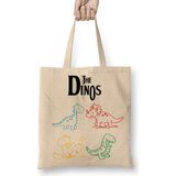 Humuts The Dinos White Dinozorlar Bez Kadın Günlük Çanta