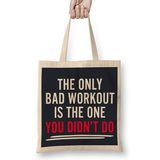 Humuts The Only Bad Workout Is The One You Dont Do Bez Uzun Saplı Açık Bej Rengi Çanta