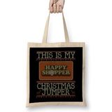 Humuts This Is My Happy Shopper Christmas Jumper Uzun Saplı Bez Çanta