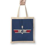 Humuts Top Gun Top Try Rugby Ball Logo Bez Uzun Saplı Açık Bej Rengi Çanta
