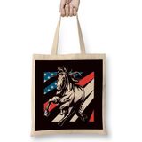 Humuts Us American Flag Horse Riding Equestrian Sport Horseshoe Bez Çanta