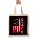 Humuts Us American Flag Personal Trainer Fitness Instructor Workout Bez Çanta