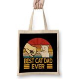 Humuts Vintage Best Cat Dad Ever Bump Fit Cat Dad Funny Fathers Day Kedi Kadın Günlük Çanta