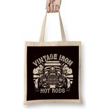 Humuts Vintage Iron Hot Rods American Classic Old Car Automobile Bez Çanta