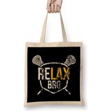Humuts Vintage Relax Bro Lacrosse Cute Distressed Lax Pun Bez Çanta