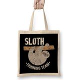 Humuts Vintage Sloth Running Team Funny Sloth Distressed Bez Çanta