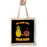 Humuts We Blend Well Together Funny Pineapple Coconut Pun Bez Kadın Günlük Çanta