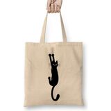Humuts Yaramaz Kedi Black Cat Holding Bez Uzun Saplı Açık Bej Rengi Çanta