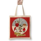 Humuts Yılbaşı Yeni Yıl Konseptli Charlie Brown And Snoopy Merry Christmas Bez Çanta