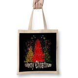 Humuts Yılbaşı Yeni Yıl Konseptli Merry Christmas Trees Bez Kadın Günlük Çanta