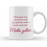 Humuts Yılbaşı Yeni Yıl Konseptli Mutlu Yıllar Kupa Bardak