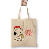 Humuts Yılbaşı Yeni Yıl Konseptli Snoopy Merry Christmas Bez Kadın Günlük Çanta