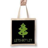 Humuts Yılbaşı Yeni Yıl Konseptlilets Get Lit Ugly Sweater Bez Kadın Günlük Çanta