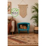 HunCar Ahşap Retro Tv Görünümlü Kedi Evi Turquoise – El Işçiliği Dekoratif Kedi Evi - Turkuaz