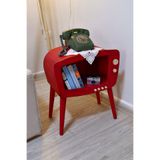 huncar Ahşap Sehpa Retro TV Dekoratif Purple Red ( Köşe Sehpa )