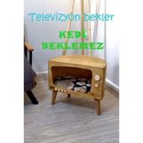 HunCar Cosmoss Tv Ahşap Retro Dekoratif Kedi Evi - Kahverengi