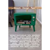 HunCar Cosmoss Vintage Tv Model Ahşap Kedi Evi – El Işçiliği Dekoratif Kedi Evi Mint Green - Yeşil