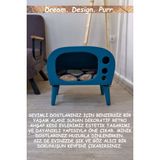 HunCar El Işçiliği Retro Tv Görünümlü New Kedi Evi Turquoise - Turkuaz