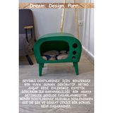 HunCar El Yapımı Dekoratif Ahşap Tv New Kedi Evi Mint Green - Yeşil