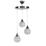 HUNİ MODERN KROM RENK 2046 GÜMÜŞ CAMLI SARKIT AVİZE Salon - Mutfak - Yatak Odası 3 LÜ AVİZE