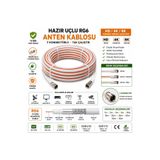 Hünka Hazır Uçlu 1 Metre RGU-6 Uydu Anten Kablosu – El İşçiliği F Konnektörlü HD 4K 8K TV Kablosu
