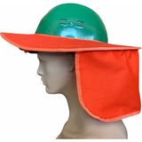 Hunsafety Baret Güneşliği - Tam Kenarlı Baş ve Boyun Korumalı Güneş Koruyuculuğu Siperlik Şapka Turuncu