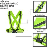Hunsafety Yüksek Görünürlüklü Reflektörlü Ayarlanbilir Pratik Ikaz Yeleği yesil