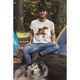 Hunter Avcılık Temalı Fişek Labrador Retriever Setter Pointer Baskılı %100 Pamuk Regular Fit T-Shirt - Beyaz