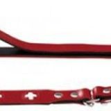 HUNTER Ayarlanabilir köpek tasması SWISS, renk: kırmızı/siyah, yumuşak sığır derisi, İsviçre haçı, şık görünüm, 3 kademeli ayarlama imkanı, konforlu, Alman malı, Boyut: 18/200