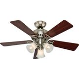 Hunter Fan Beacon Hill Fırçalanmış Nikel 107 cm Kahverengi Aydınlatmalı Tavan Vantilatörü
