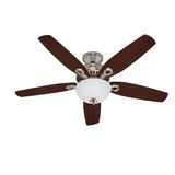 Hunter Fan Builders Deluxe Fırçalanmış Nikel 132 cm Aydınlatmalı Tavan Vantilatörü
