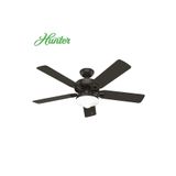 Hunter Fan Builders Elite Çağdaş Bronz 132 cm Nemli Dış Mekan Aydınlatmalı Tavan Vantilatörü